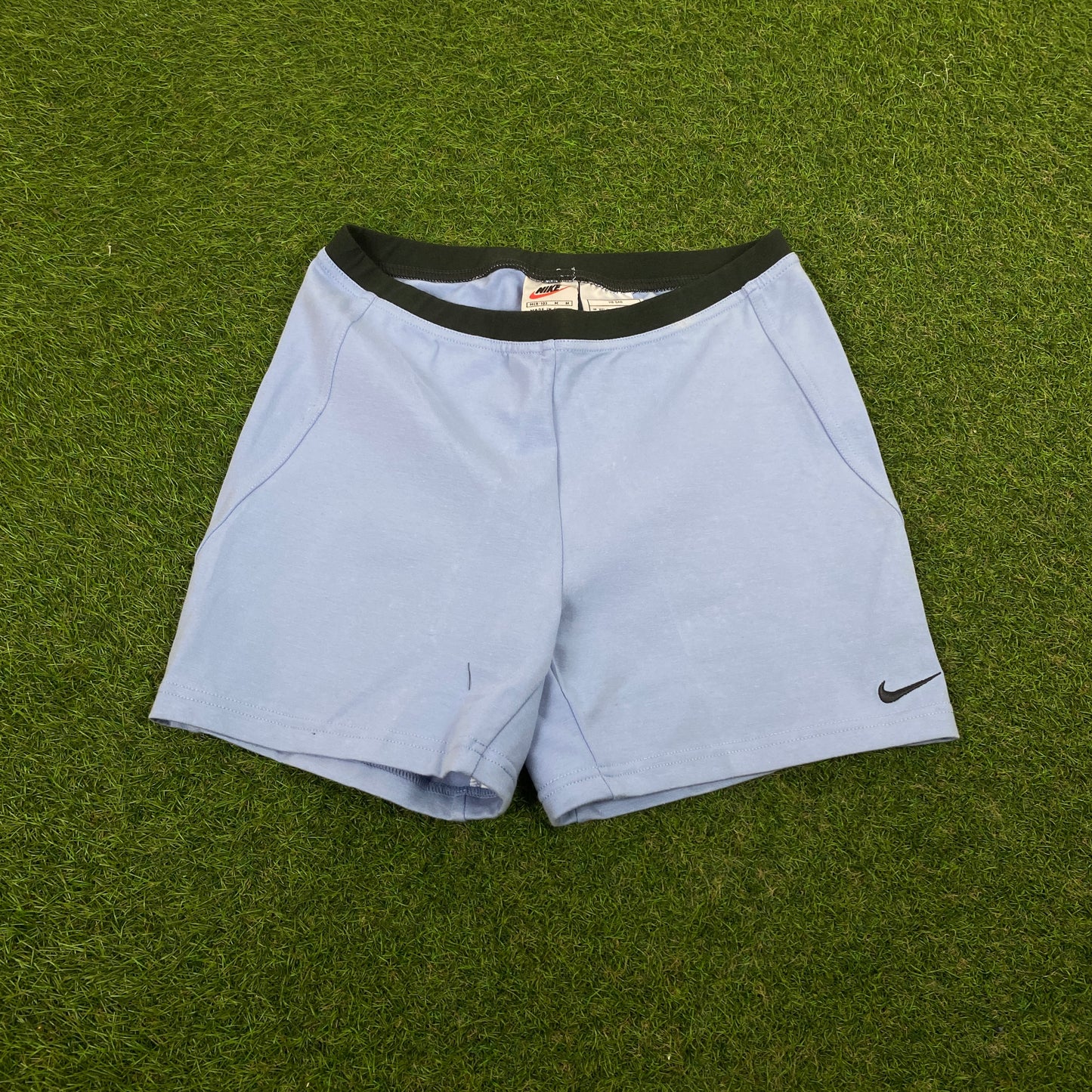 90s Nike Cotton Skinny Shorts Blue Medium