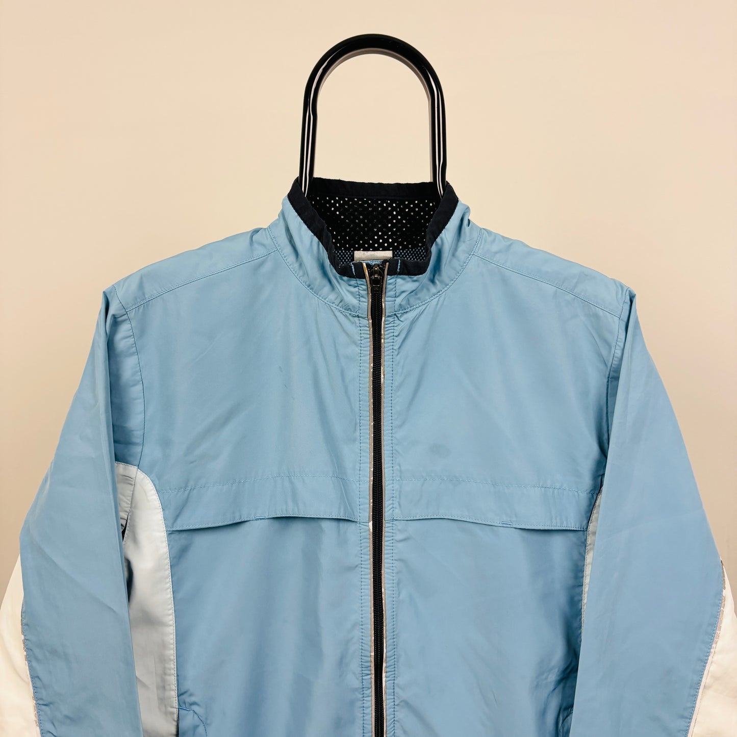 00s Nike Reflective Piping Windbreaker Jacket Baby Blue Small