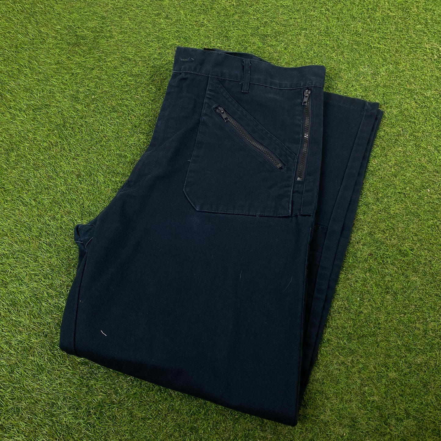 Retro Dickies Cargo Trousers Joggers Blue XL