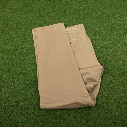 Retro Dickies Cargo Trousers Joggers Brown Small