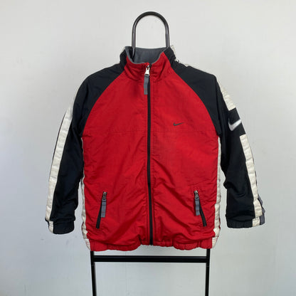 00s Nike Reversible Fleece Puffer Coat Jacket Red XS