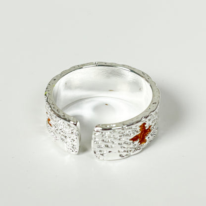 Adjustable Ornate Templar Ring Silver