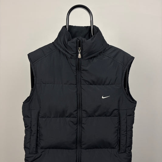 00s Nike Puffer Gilet Jacket Blue Small