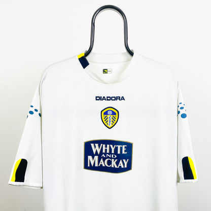 Retro Diadora Leeds United Football Shirt T-Shirt White XXL