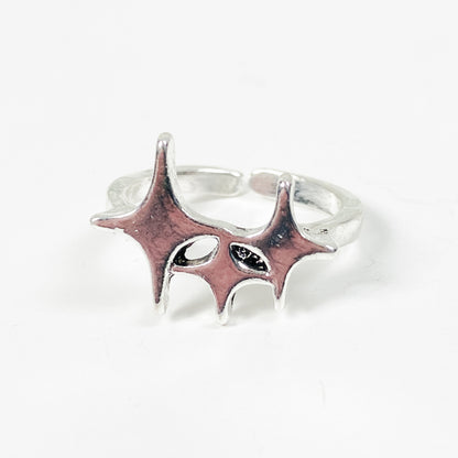 Adjustable Star Stack Ring Silver