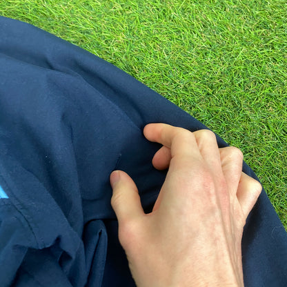 00s Nike Piping Windbreaker Jacket + Joggers Set Blue Small