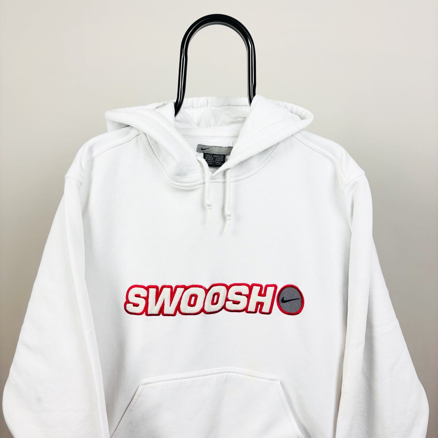 00s Nike Swoosh Hoodie White Medium