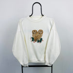 Retro Owl Sweatshirt Brown Large