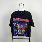 Retro Iron Maiden Cropped T-Shirt Black XL