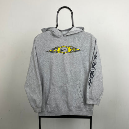 90s Nike Flame Hoodie Grey Womens Large