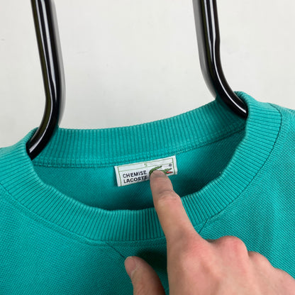 Retro Lacoste Knit Sweatshirt Green Large