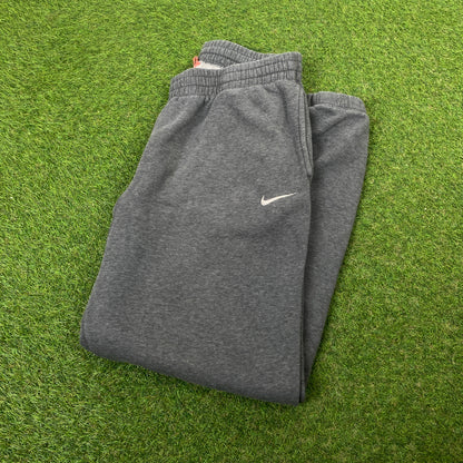 00s Nike Wide Leg Cotton Joggers Grey Medium