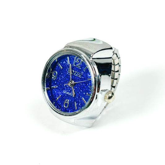 Vintage Watch Ring Blue Dazzle