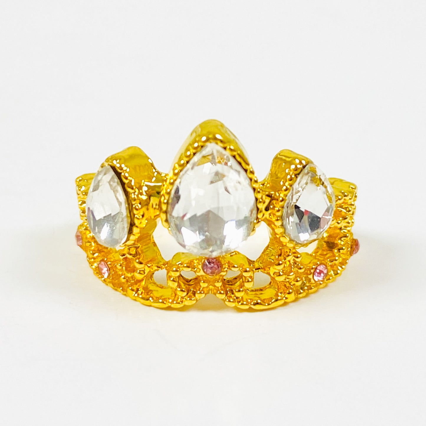 Adjustable Crown Gemstone Ring Gold
