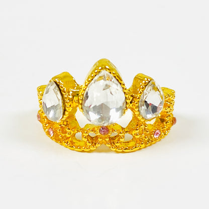 Adjustable Crown Gemstone Ring Gold
