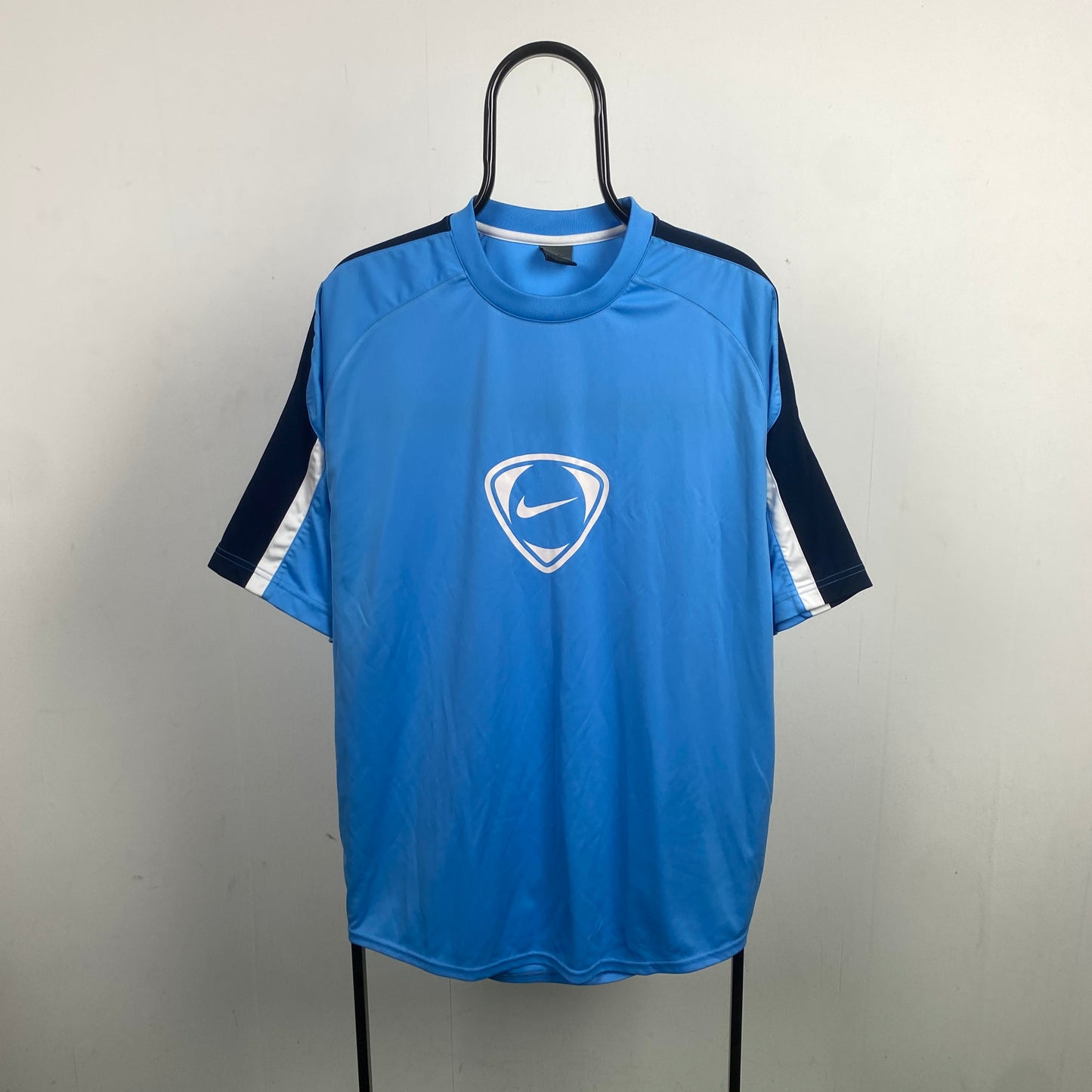 00s Nike Football Shirt T-Shirt Blue XL