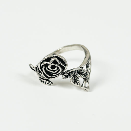 Adjustable Rose Ring Silver
