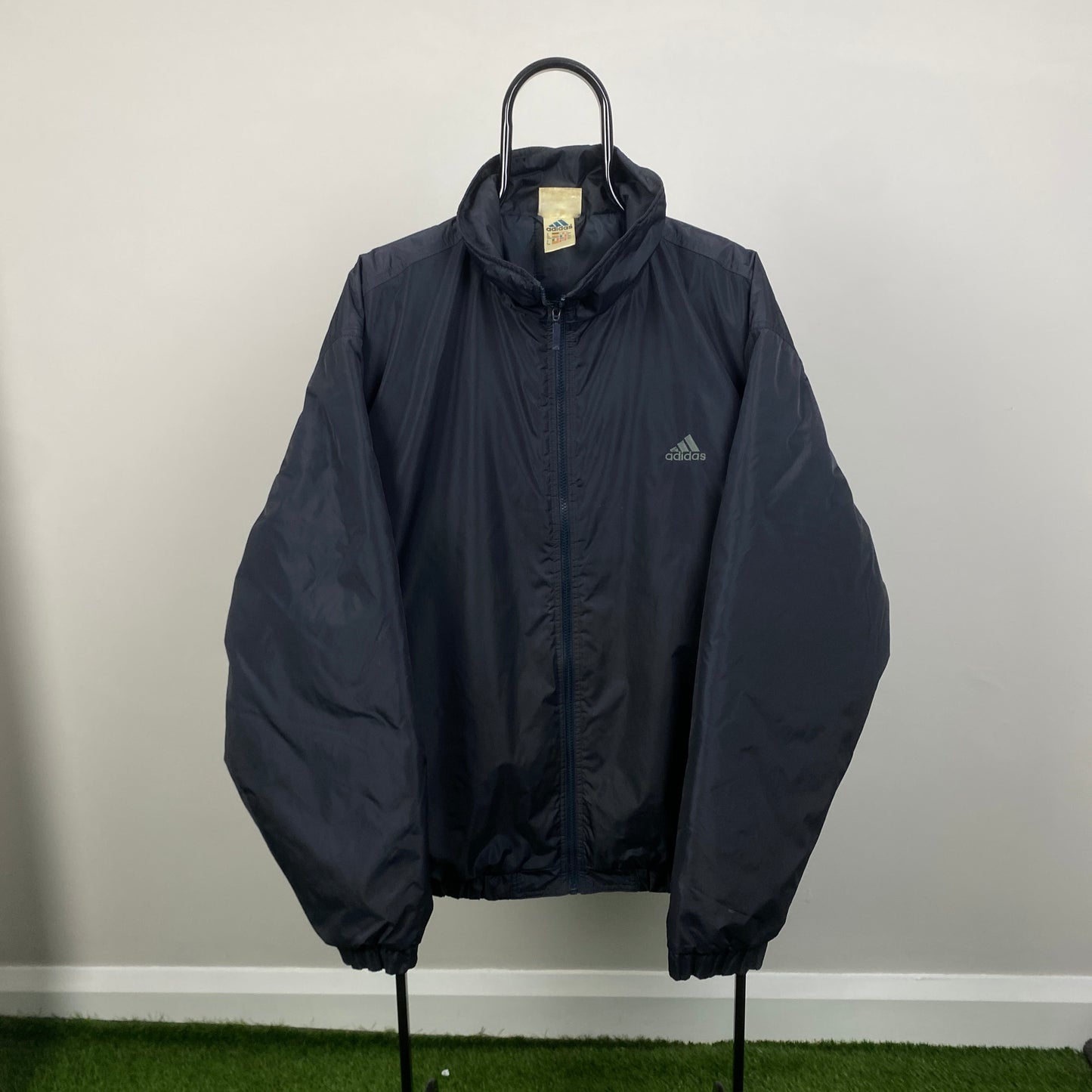 90s Adidas Puffer Jacket Blue Large