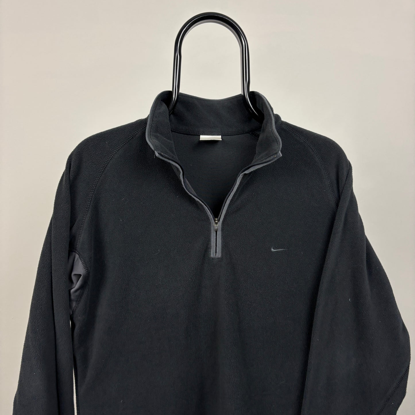00s Nike 1/4 Zip Fleece Sweatshirt Black Large
