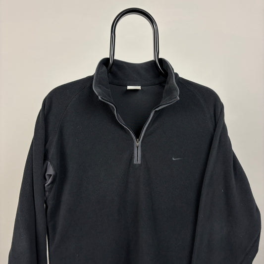 00s Nike 1/4 Zip Fleece Sweatshirt Black Large
