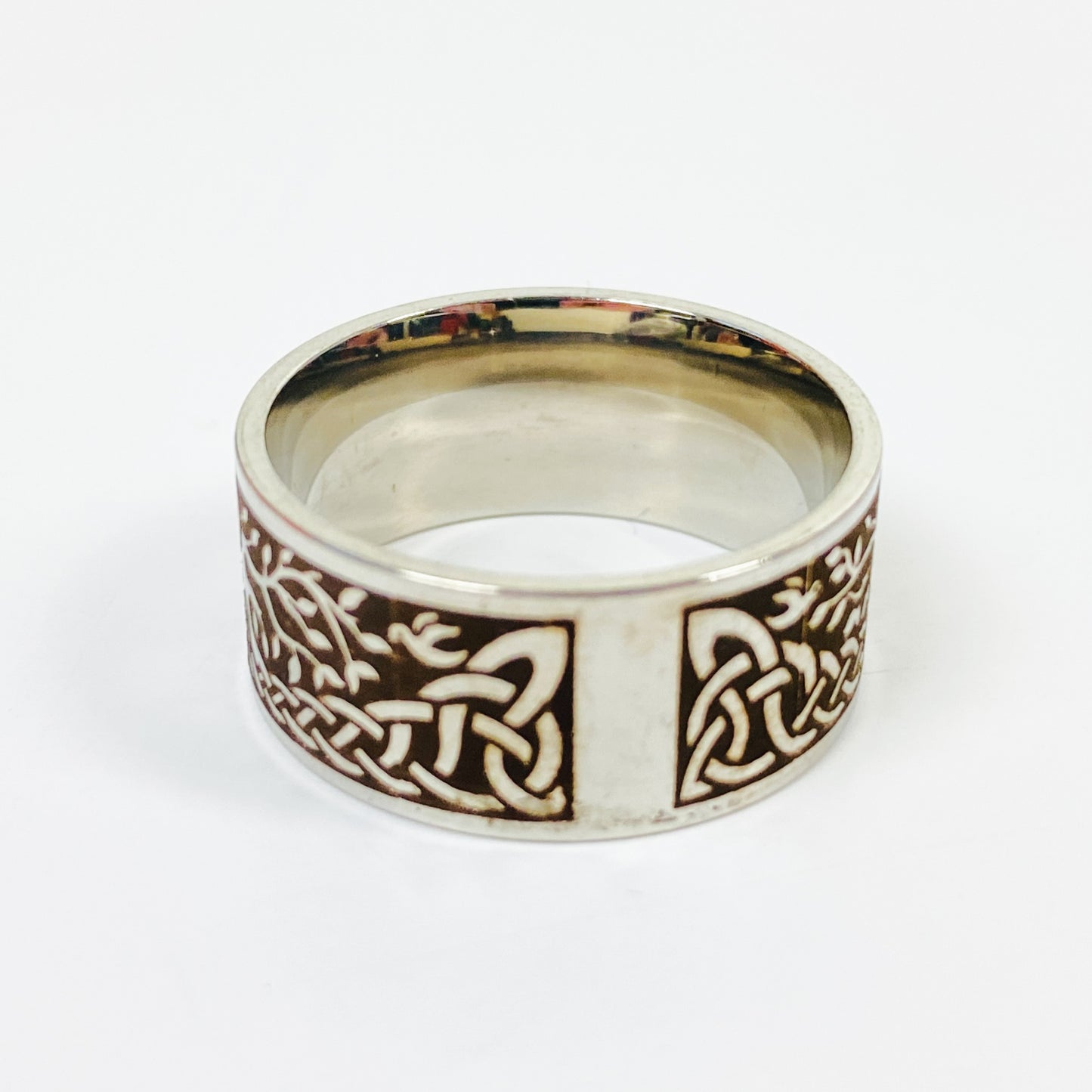 Retro Vintage Tree Band Ring Silver