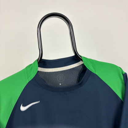 00s Nike T90 Football Shirt T-Shirt Blue XL