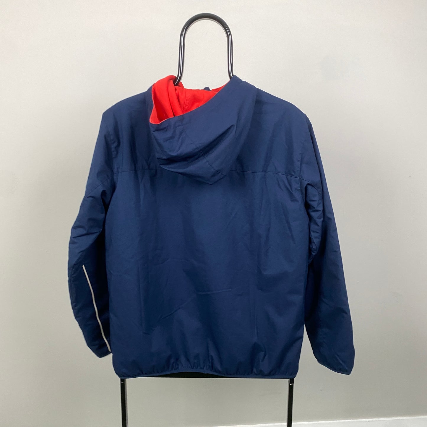 00s Nike Reversible Piping Fleece Coat Jacket Blue Small