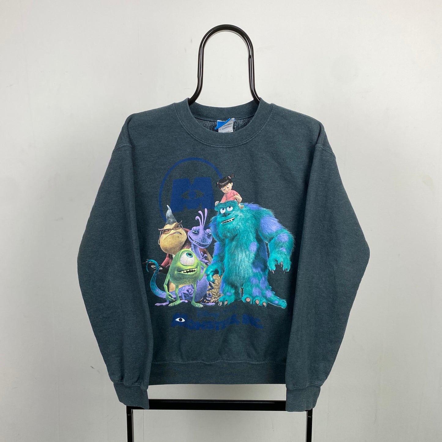 Retro 90s Monsters Inc Sweatshirt Grey Small