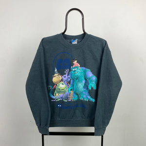 Retro 90s Monsters Inc Sweatshirt Grey Small
