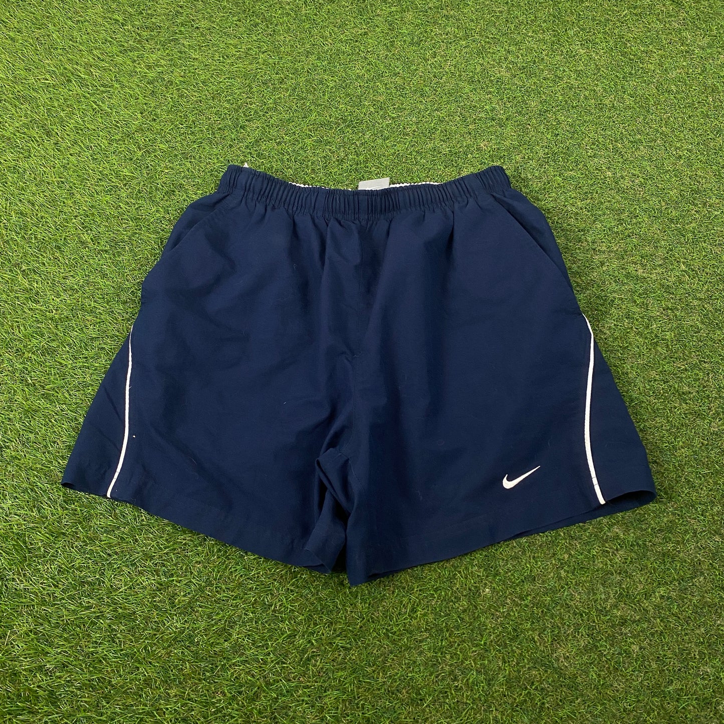 00s Nike Piping Shorts Blue Small