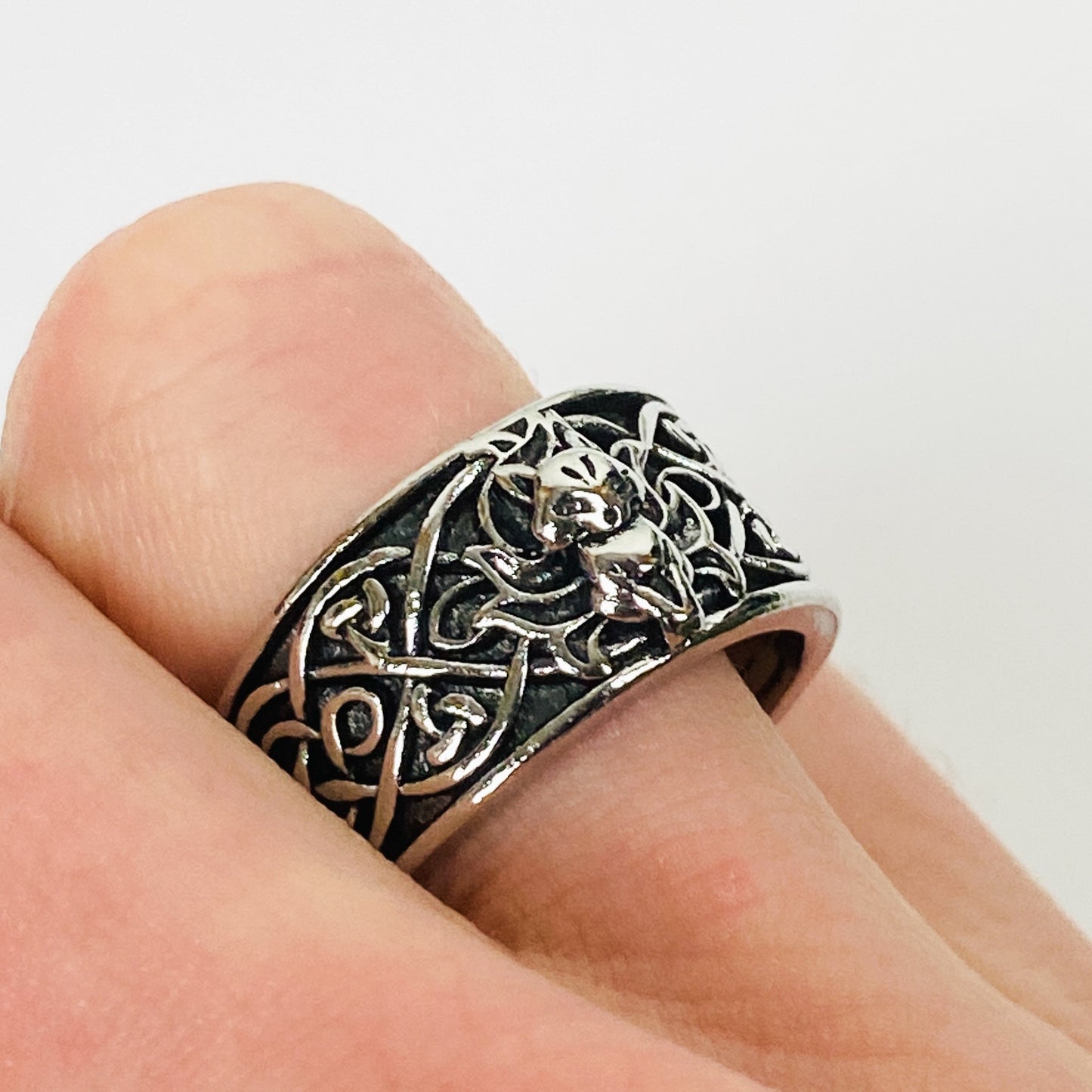 Retro Adjustable Fox Ring Silver