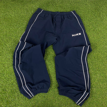 00s Nike Piping Tracksuit Jacket + Joggers Set White Large