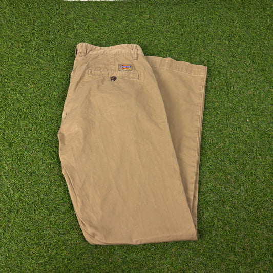 00s Dickies Workwear Trousers Joggers Brown Small
