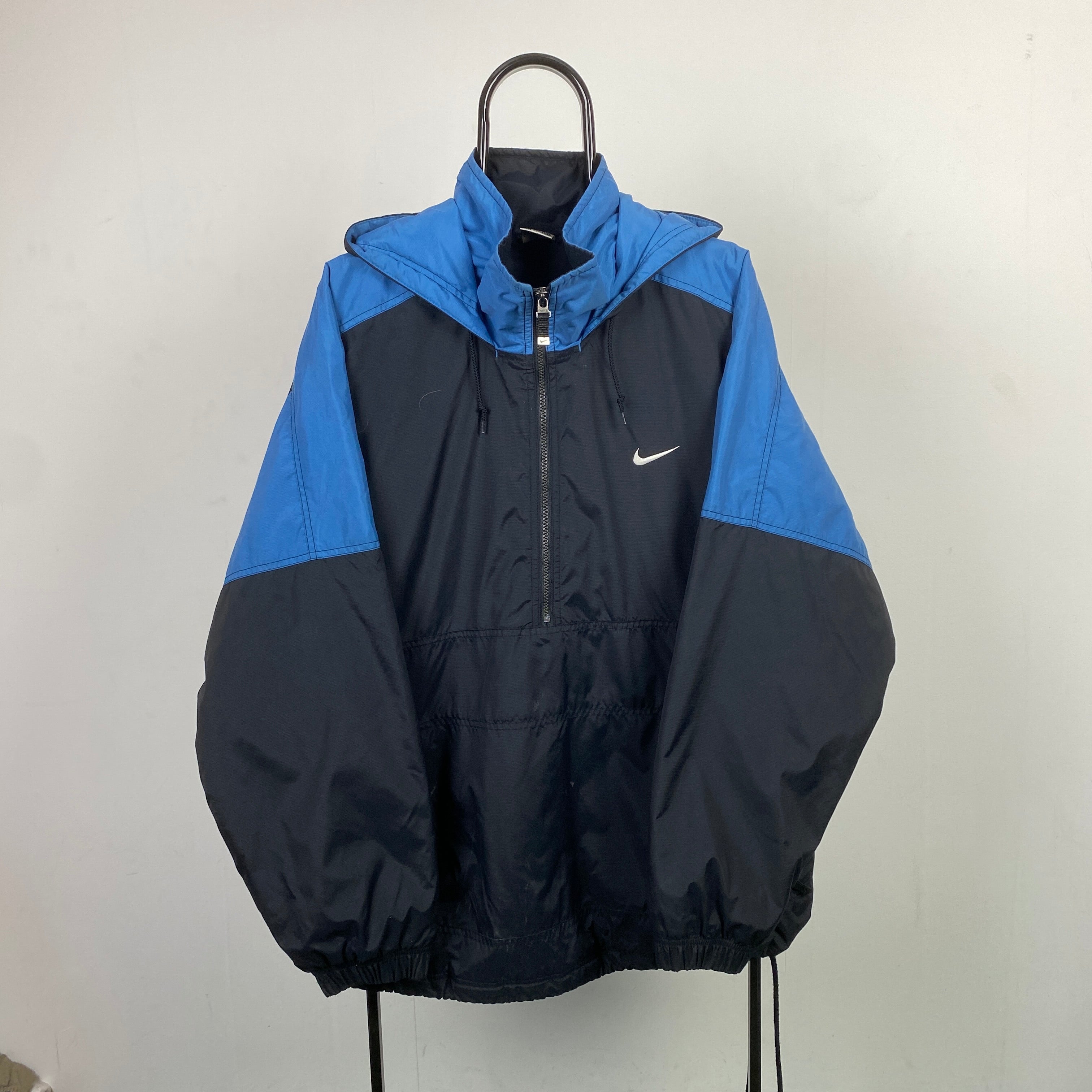 90s Nike Puffer Coat Jacket Blue Large