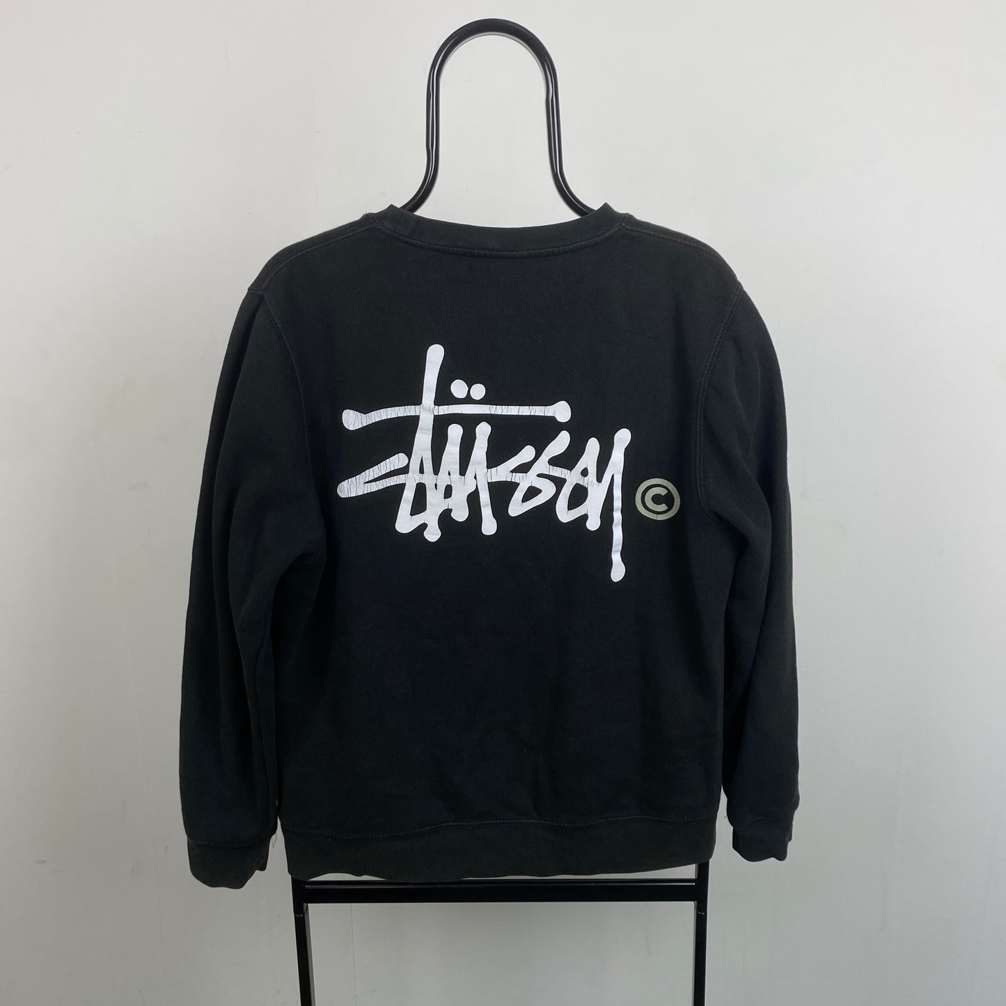 Retro 00s Stussy Sweatshirt Black Small