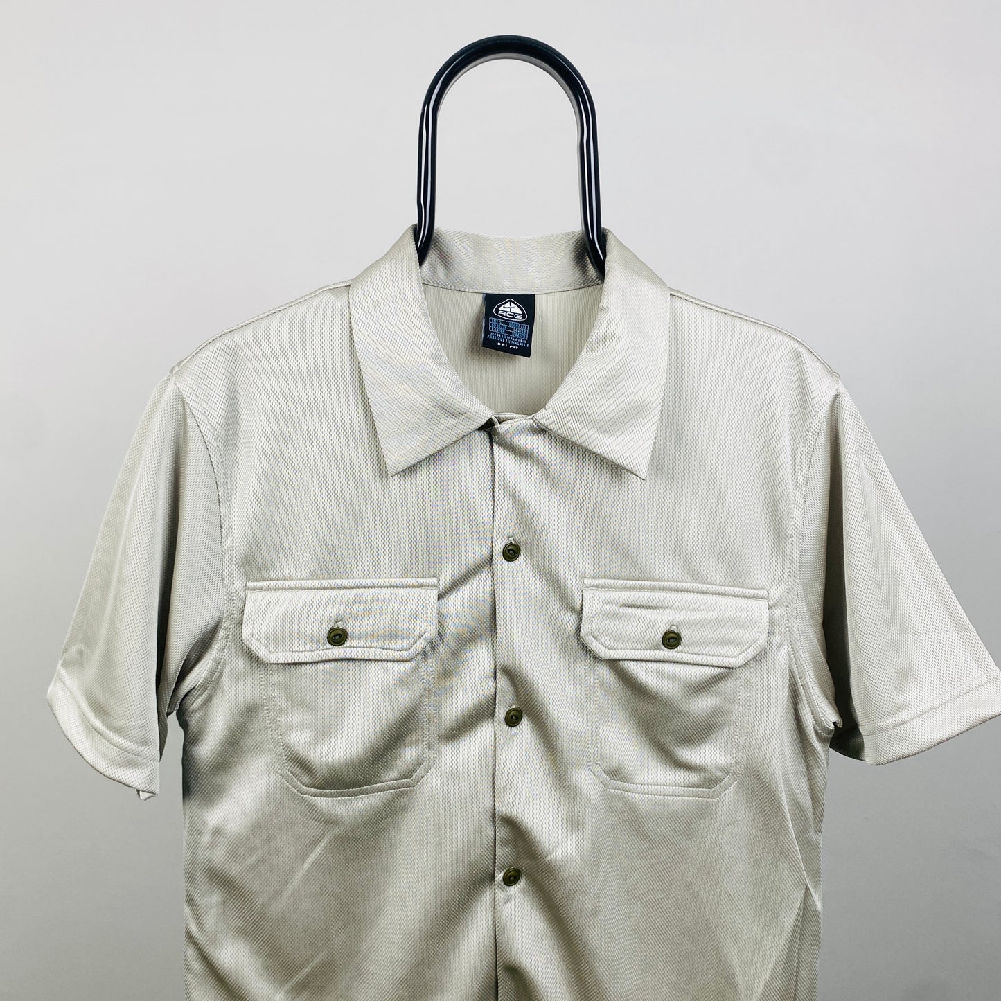 00s Nike ACG Button Down T-Shirt Brown Large