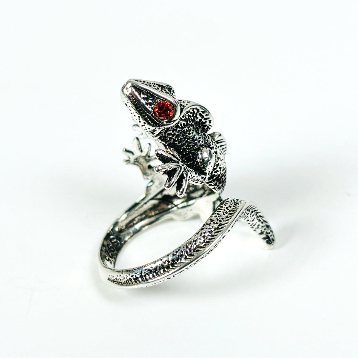 Adjustable Lizard Ring Silver