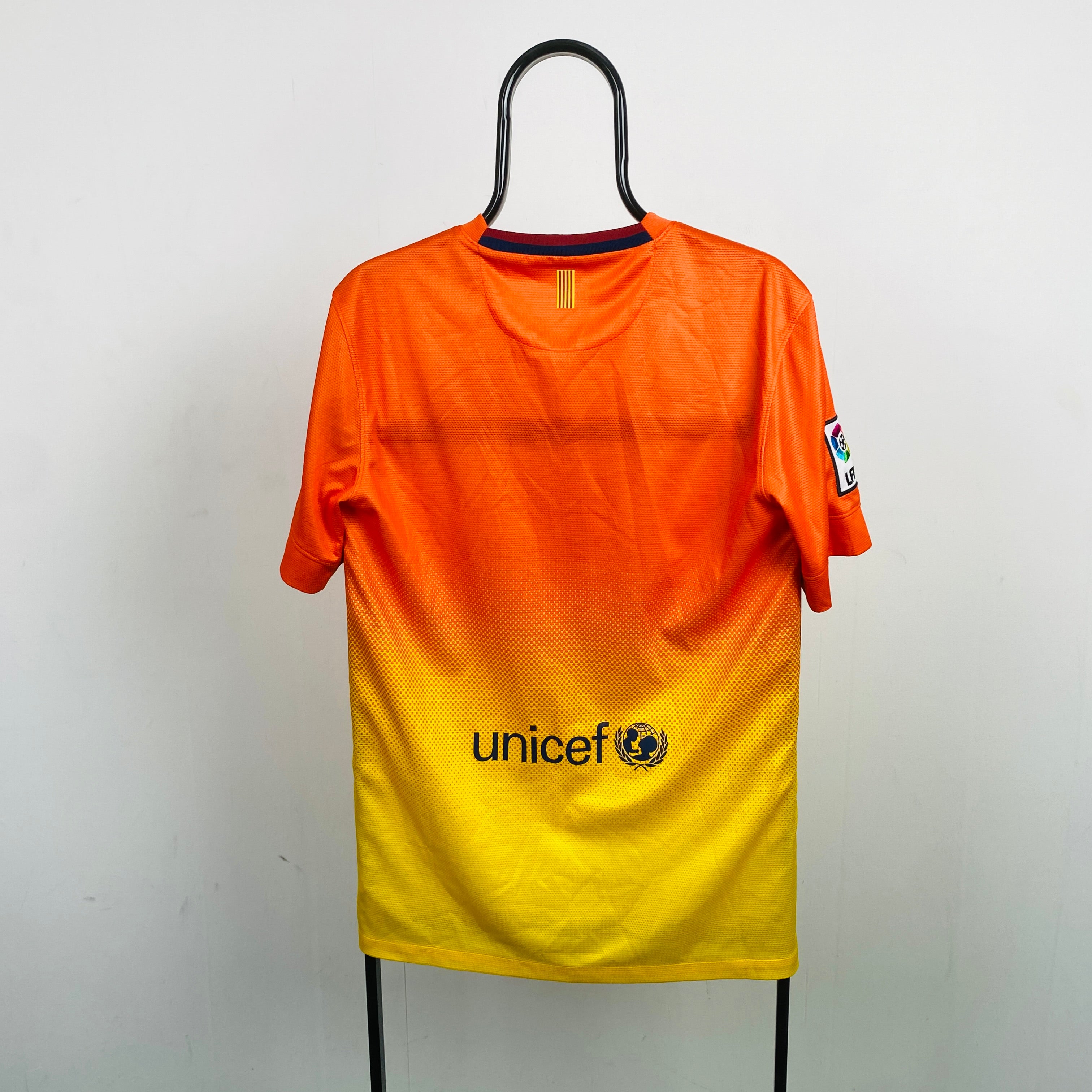 00s Nike Barcelona Football Shirt T-Shirt Orange Small
