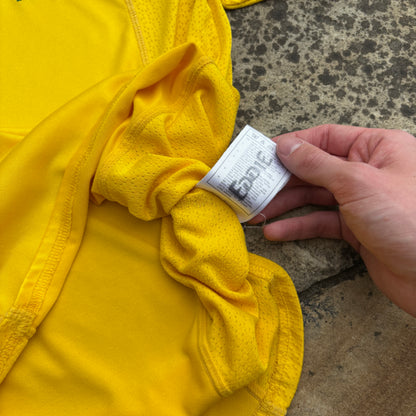 90s Nike Brazil Football Shirt T-Shirt Yellow Small