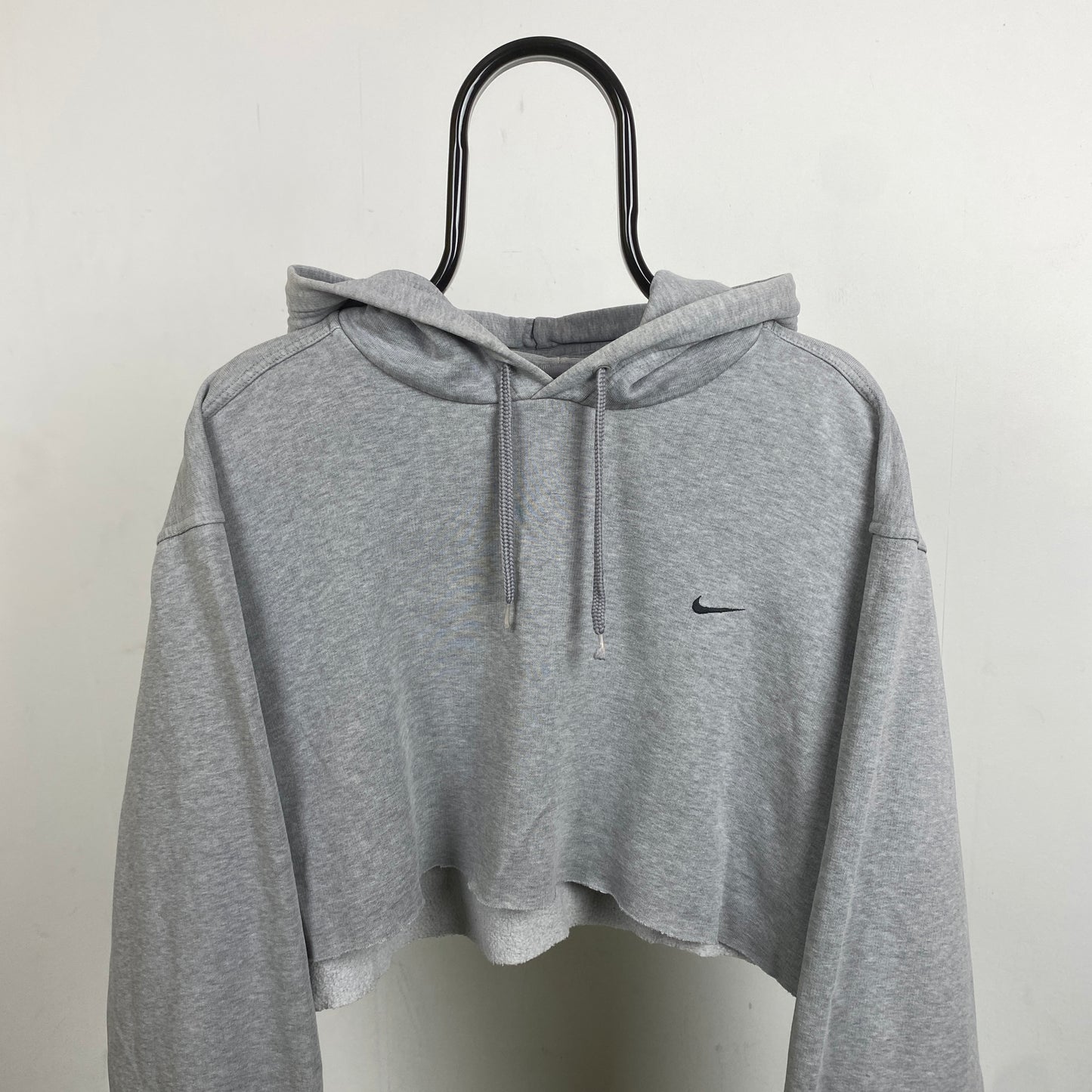 00s Nike Cropped Hoodie Grey Large