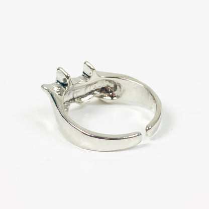 Adjustable Star Ring Silver Red