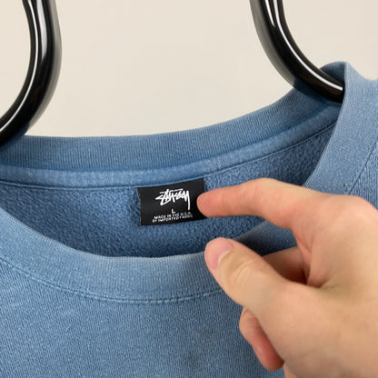 00s Stussy Sweatshirt Blue Large