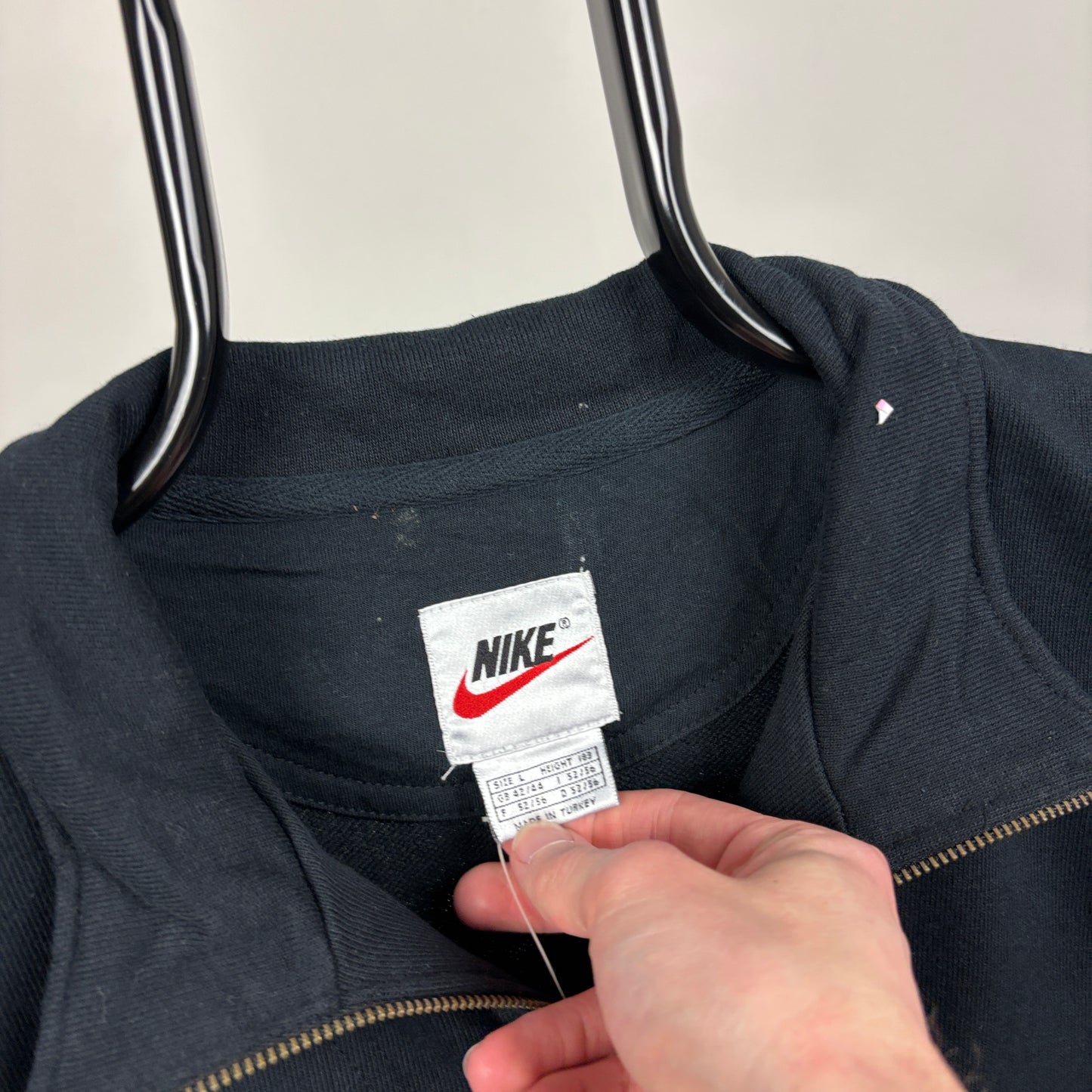90s Nike 1/4 Zip Sweatshirt Black Large