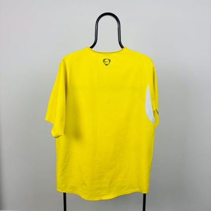 00s Nike Brazil Football Shirt T-Shirt Yellow Medium