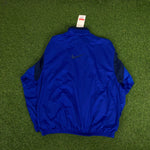 90s Nike Nylon Tracksuit Set Jacket + Joggers Blue XL