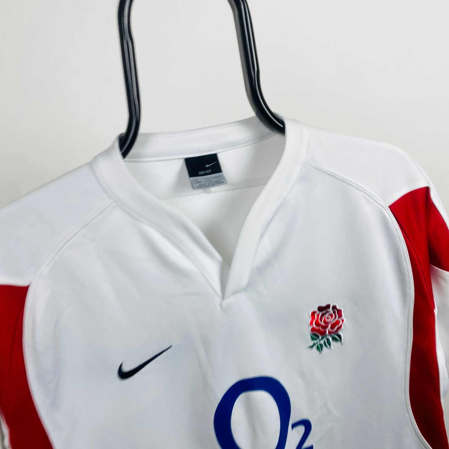 00s Nike England Rugby Shirt T-Shirt White Small