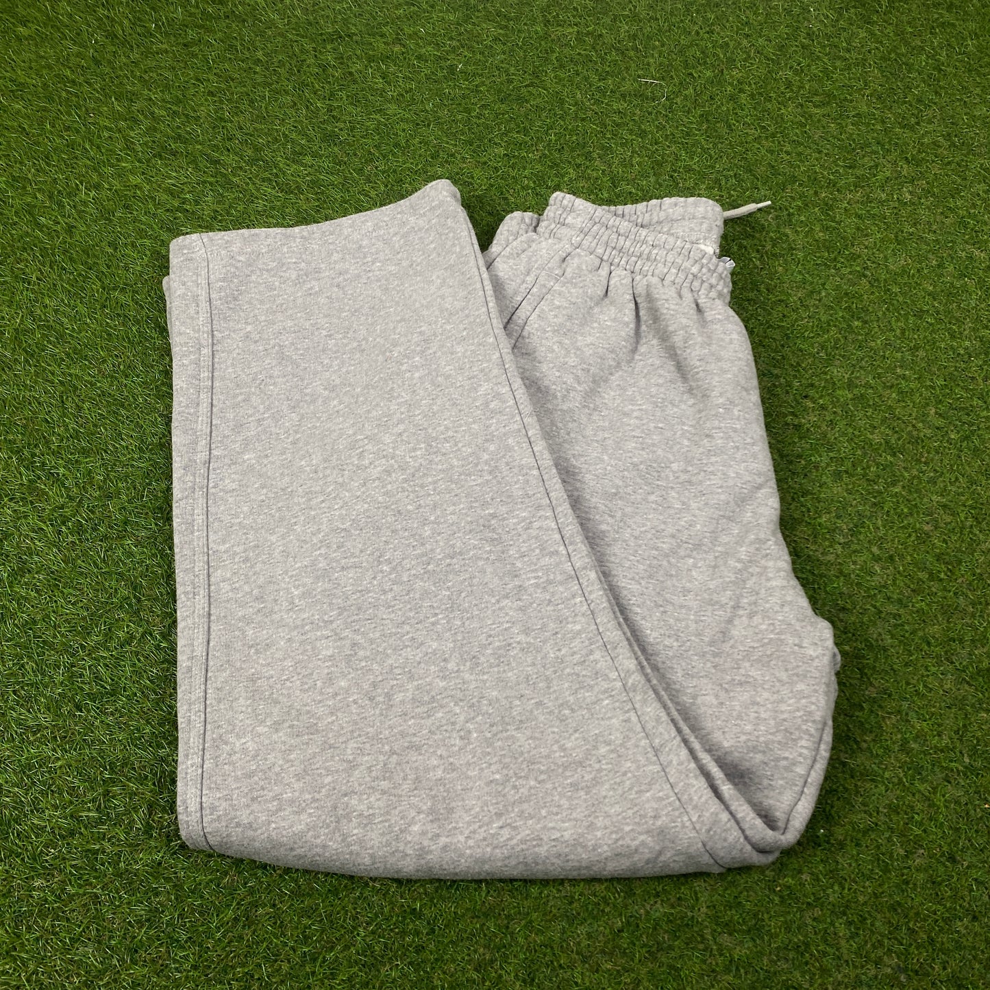 00s Adidas Wide Leg Cotton Joggers Grey Medium