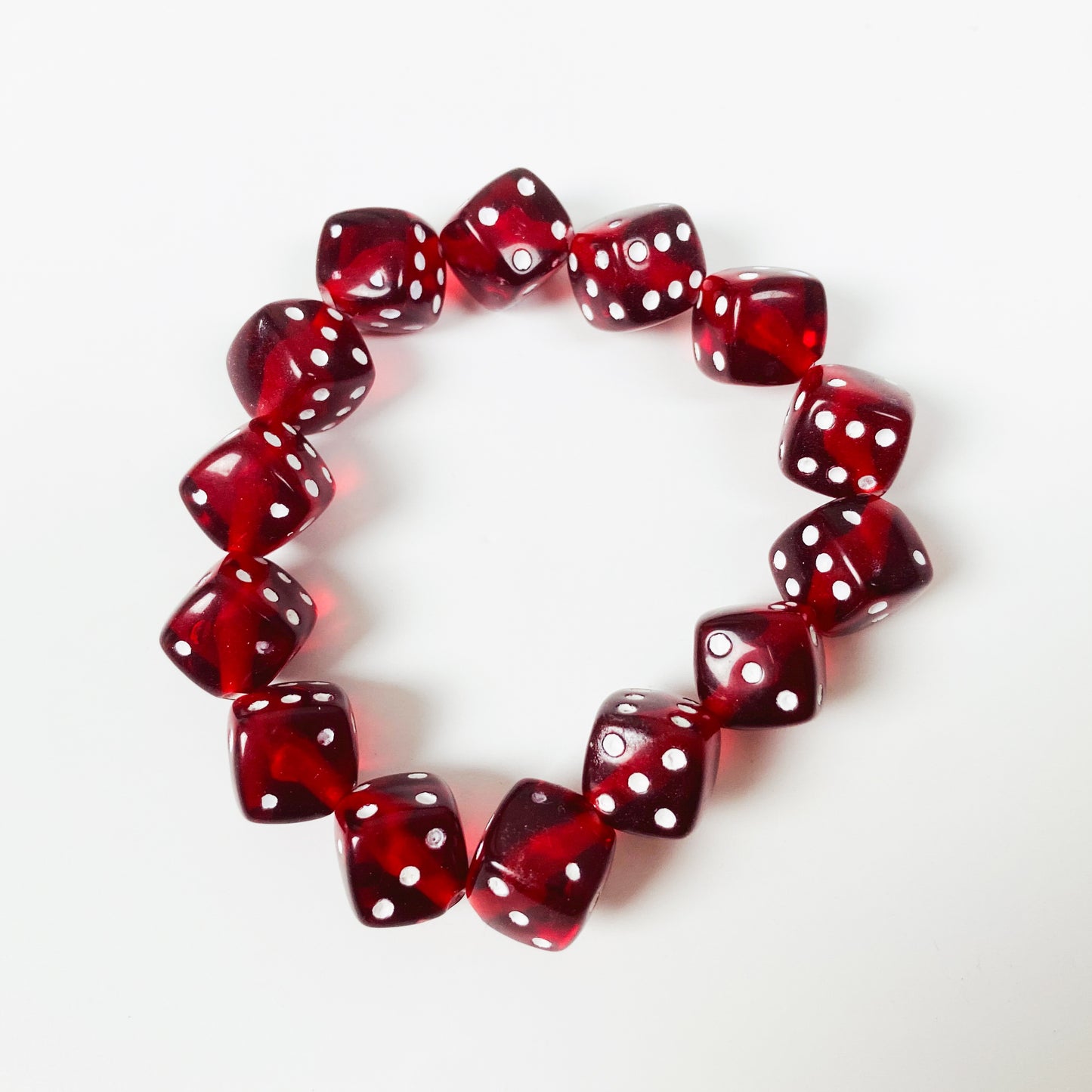 Retro Dice Bracelet Necklace Chain Red