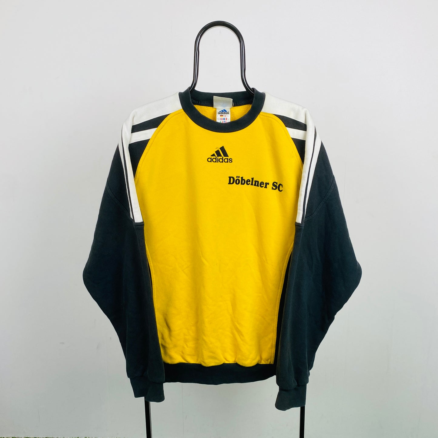 90s Adidas Sweatshirt Yellow Large