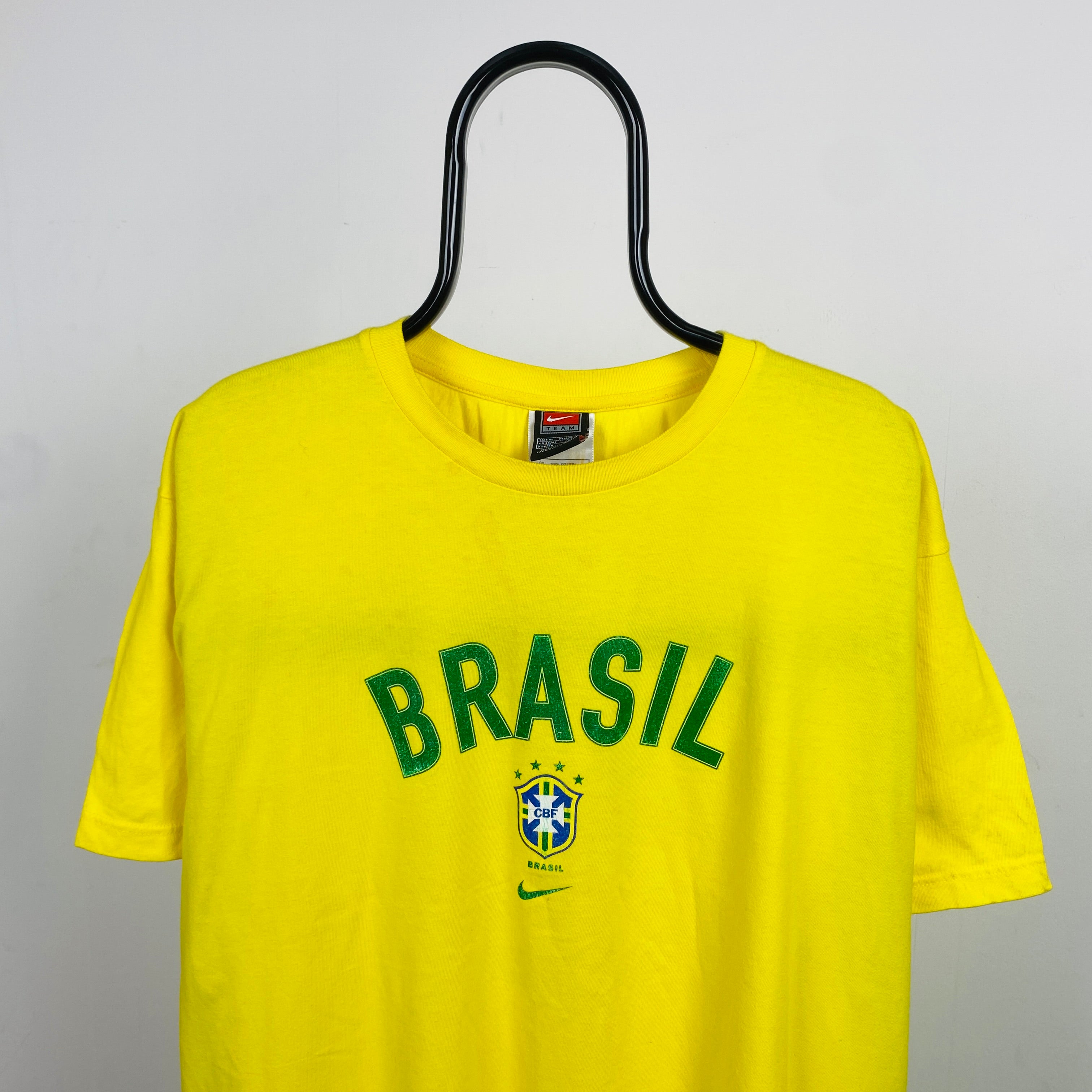 90s Nike Brazil Roberto Carlos T-Shirt Yellow XL – Clout Closet